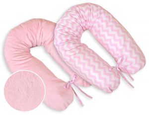 Poduszka ciążowa dwustronna Longer- Simple chevron różowy